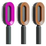 Self-Cleaning Hair Brush for Women – One-Key Cleaning Anti-Static Airbag Scalp Massage Comb