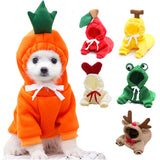 Cute Fruit Dog Clothes – Winter Warm Fleece Hoodie for Small Dogs & Cats – Pet Costume Coat for French Bulldogs, Chihuahuas & Puppies