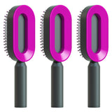 Self-Cleaning Hair Brush for Women – One-Key Cleaning Anti-Static Airbag Scalp Massage Comb