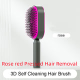 Self-Cleaning Hair Brush for Women – One-Key Cleaning Anti-Static Airbag Scalp Massage Comb