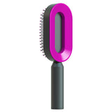 Self-Cleaning Hair Brush for Women – One-Key Cleaning Anti-Static Airbag Scalp Massage Comb