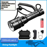 dive light underwater flashlight 15000LM Professional Scuba Diving Light L2 Waterproof IPX8