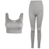 Seamless Women Sportswear Yoga Set Workout Clothes Athletic Wear Sports Gym Leggings Fitness Bra Top Long Sleeve Yoga Suit
