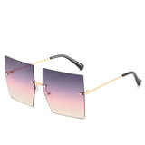 Oversized Square Rimless Sunglasses Women Gradient Sun Glasses Female Vintage Sunglasses Men 2020 gafas de sol mujer