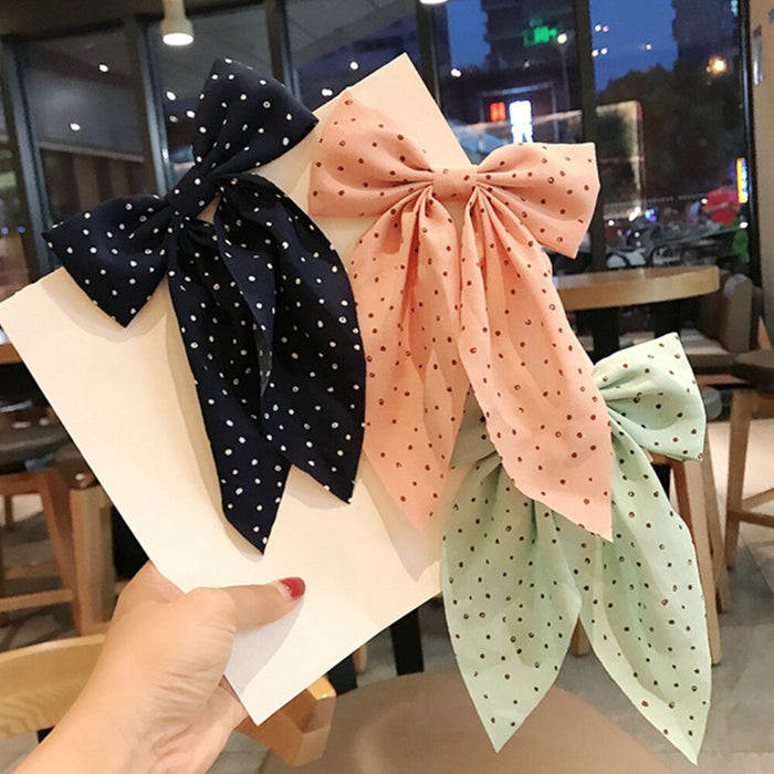 New Ribbon Bow With Clips Elegant Double Layer Bowknot Hairpins Hair Clip For Women Girls Hair Accessories