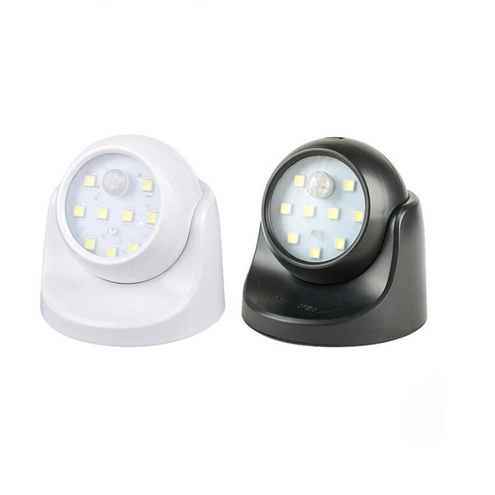 9 LED PIR Motion Sensor Night Light 360 Degree Rotation Wireless Detecto Wall Night Light Lamp Auto On/Off Closet Hallway Light