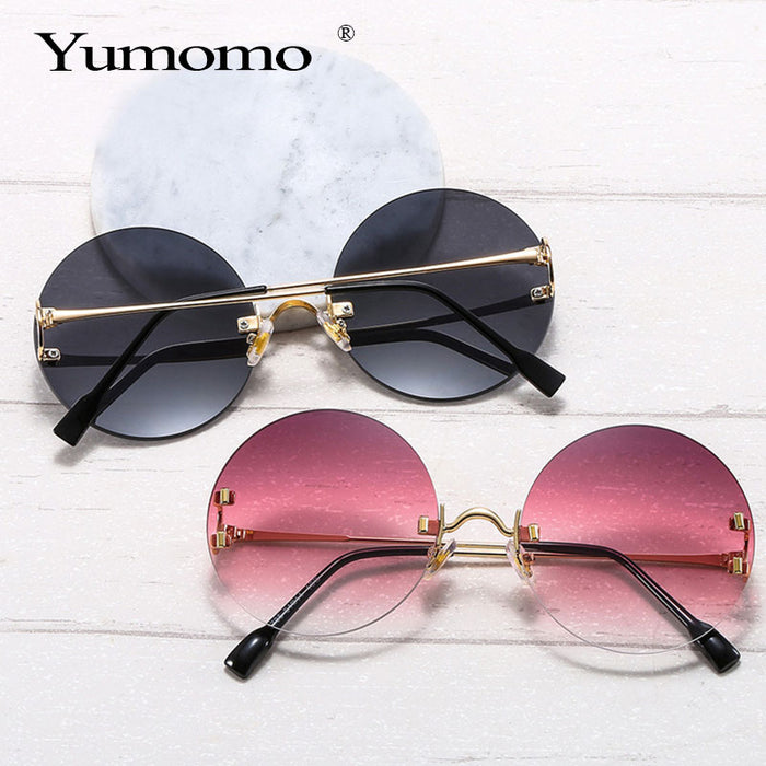 Vintage Round Sunglasses Women Ocean Color Lens Mirror Sun Glasses Female Brand Design Metal Frame Circle Glasses Modis Oculos