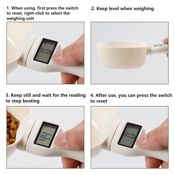 Pet Food Scale Electronic Measuring Tool  The New Dog Cat Feeding Bowl Measuring Spoon Kitchen Scale Digital Display 250ml