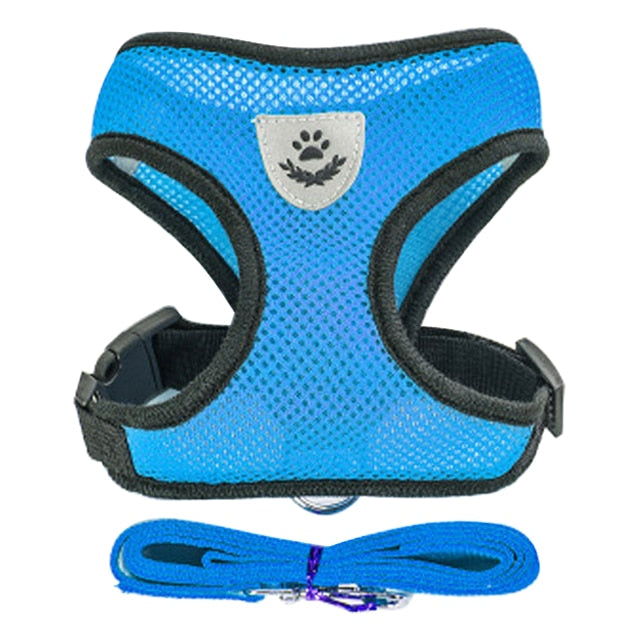 Dogs Puppy Harness Collar Cat Dog Adjustable Vest Walking Lead Leash Soft Breathable Mesh Harness For Small Medium Pet Supplies