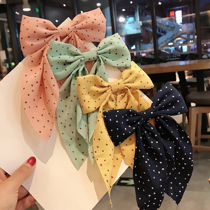 New Ribbon Bow With Clips Elegant Double Layer Bowknot Hairpins Hair Clip For Women Girls Hair Accessories