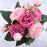 30cm Rose Pink Silk Peony Artificial Flowers Bouquet 5 Big Head and 4 Bud Cheap Fake Flowers for Home Wedding Decoration indoor