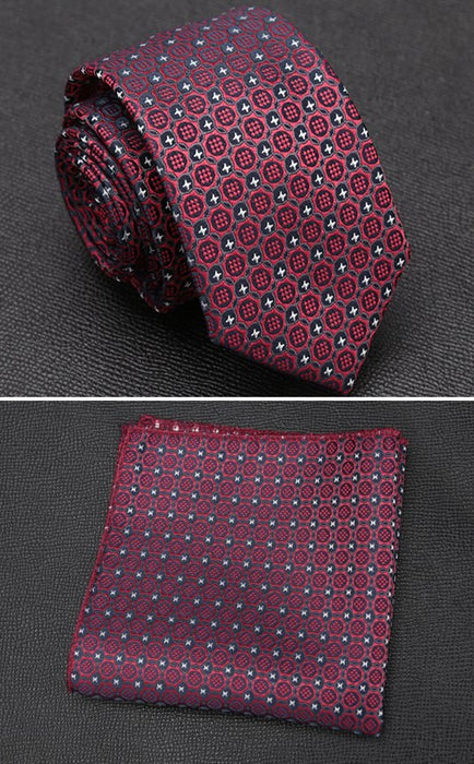 XGVOKH Men Tie Cravat Set Fashion Wedding Ties for Men Hanky Necktie Dot Striped Gravata Jacquard Tie Social Party Accessories
