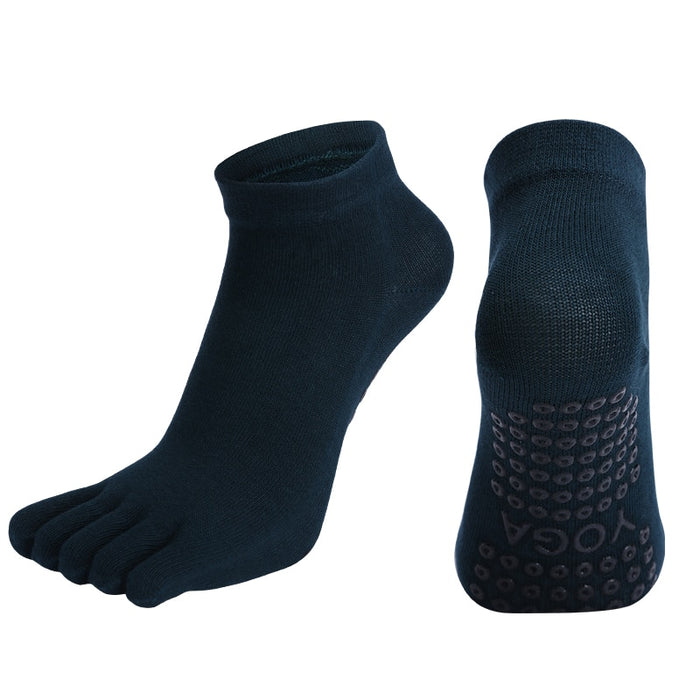 2021 Women Breathable Pilates Socks Anti-Slip Five Toe Yoga Socks Quick-Dry Cotton Ladies Ballet Dance Elasticity Fitness Socks