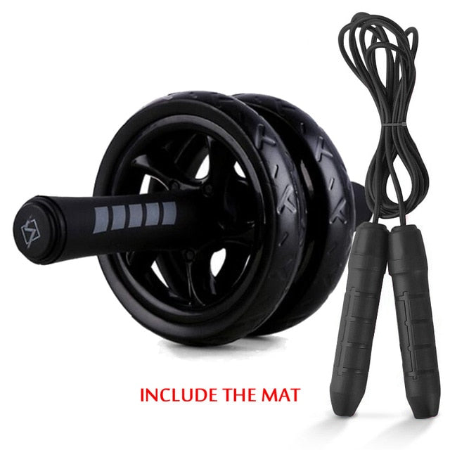 Roller&Jump Rope No Noise Abdominal Wheel Ab Roller with Mat  For Exercise Fitness Equipment Accessories Body Building