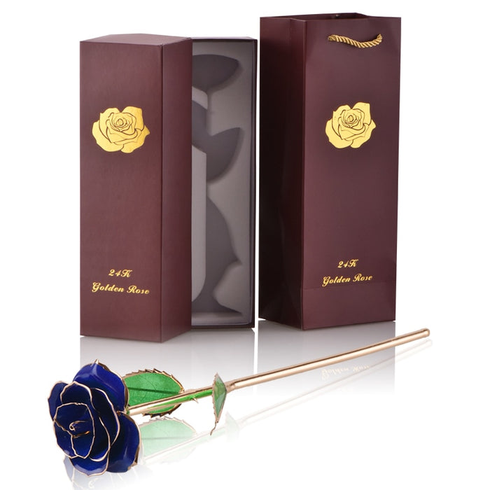 Gifts for Women 24k Gold Dipped Rose with Stand Eternal Flowers Forever Love In Box Girlfriend Wedding Christmas Gifts for Her