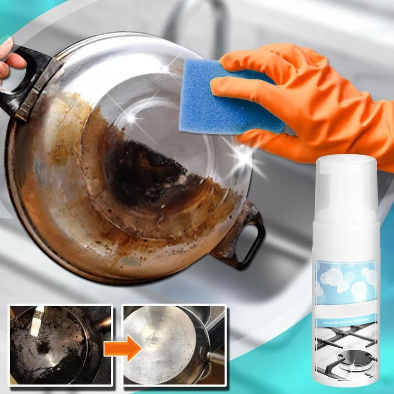 Kitchen Grease Cleaning Sets Grease Cleaner Spray Stainless Steel Cleaner Polish Cleaning Cloth Glove Kitchen Cleaning Supplies