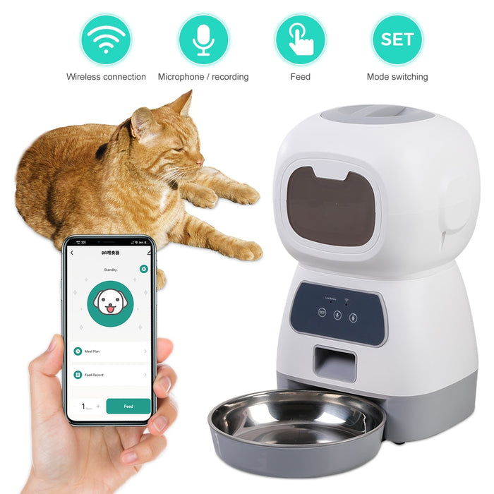 3.5L Automatic Pet Feeder Smart Food Dispenser For Cats Dogs Timer Stainless Steel Bowl  Auto Dog Cat Pet Feeding Pet Supplies