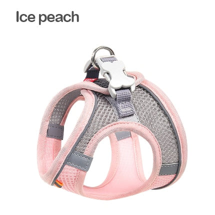 Kimpets Dog Harness Clothes Vest Chest Cat Collars Rope Small Dogs Reflective Breathable Adjustable Outdoor Walking Pet Supplies