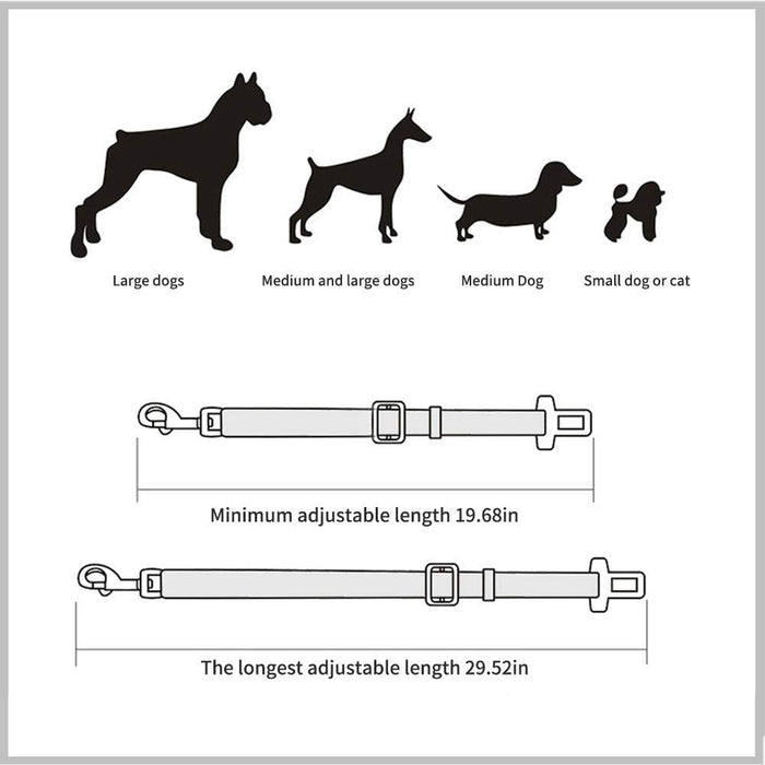 Adjustable Pet Cat Dog Car Seat  Belt Pet Seat Vehicle Dog Harness Lead Clip Safety Lever Traction Dog Collars Dogs Accessoires